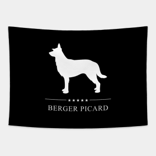 Berger Picard Dog White Silhouette Tapestry