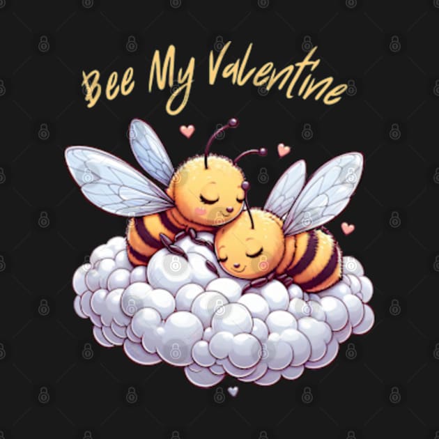 couple of bees embracing on a cloud, Bee My Valentine by StyleTops