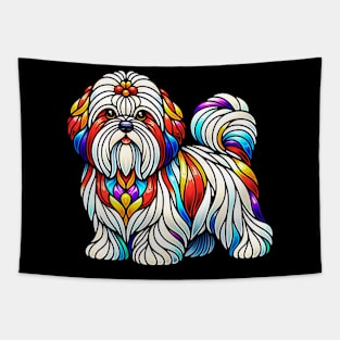 Stained Glass Coton De Tulear Tapestry