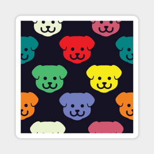 Colorful Puppy Dog Pattern Magnet