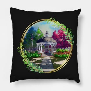 Gazebo at Town Square - Spring - Blue Sky III - Gilmore Pillow