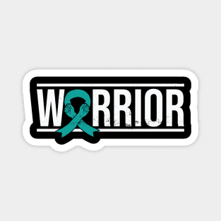 Tourette Syndrome Warrior with Teal Awareness Ribbon Magnet