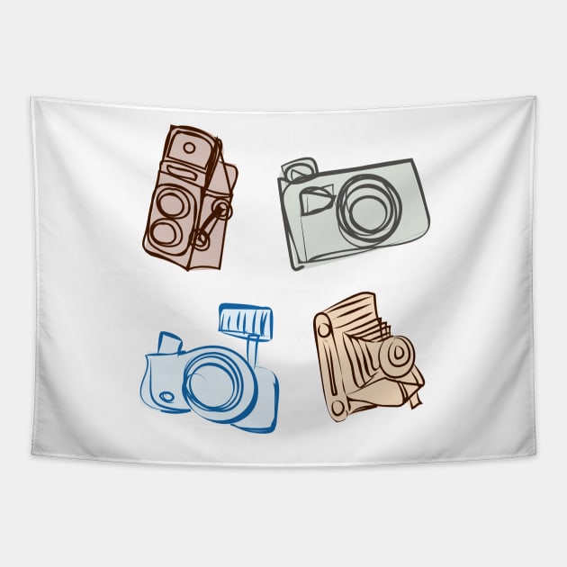 digital camera retro camera set Tapestry by princessmi-com