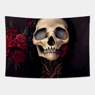 Skulls and roses Tapestry