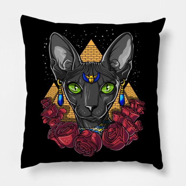 Egyptian Sphynx Cat Pillow by underheaven