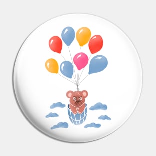 Teddy Bear and Balloons Pin