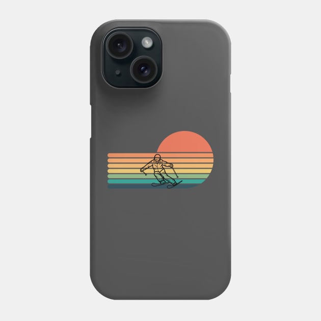 Retro Snow Ski Phone Case by WillyTees