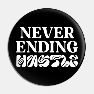 Never Ending Hustle Mens black back print tshirt Pin