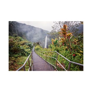 Steps down to a waterfall in Hawaii T-Shirt