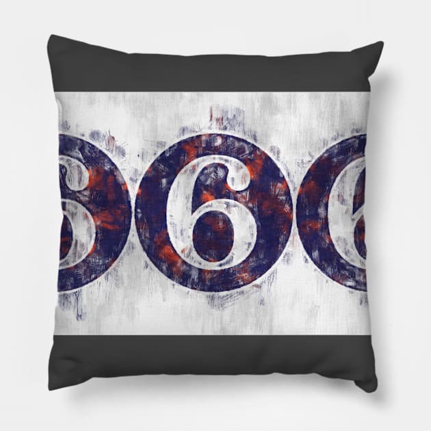 666 - Number of the devil Pillow by Creative Art Store