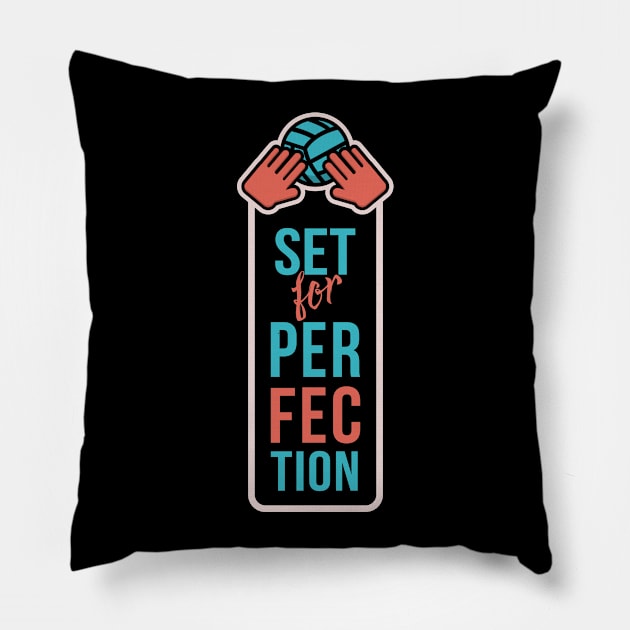 set for perfection volleyball girl Pillow by CR8ART