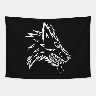 Dark and Gritty Werewolf (white) Tapestry