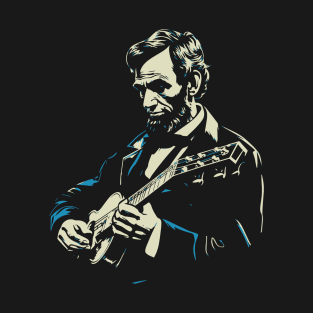 Abraham Lincoln Banjo Player Funny Founding Fathers T-Shirt