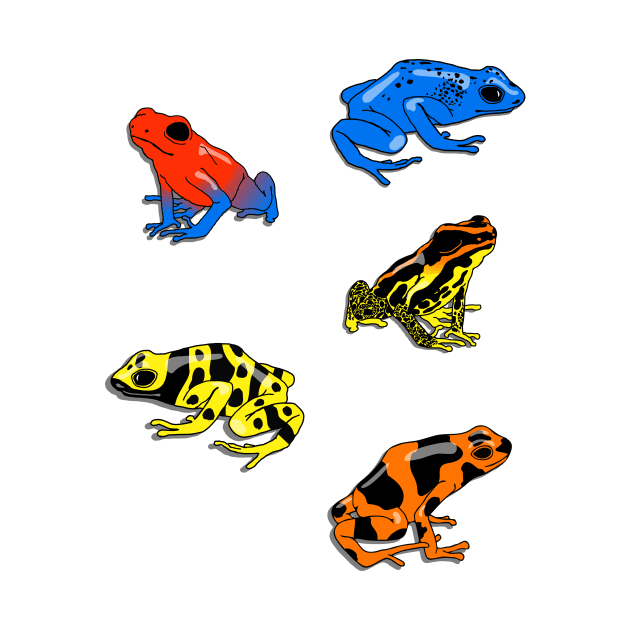 colorful poison frogs by B0red