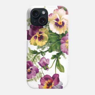 Purple and yellow pansies Phone Case