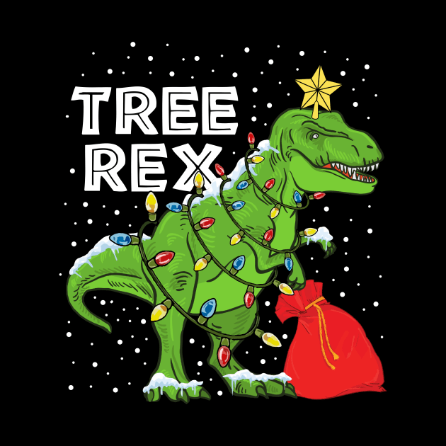 Tree Rex Christmas Dinosaur gift by WinDorra