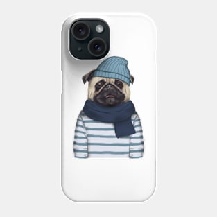 Vintage Winter Pug Phone Case