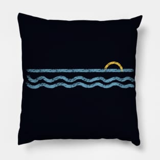 Summer Sunset Waves Pillow