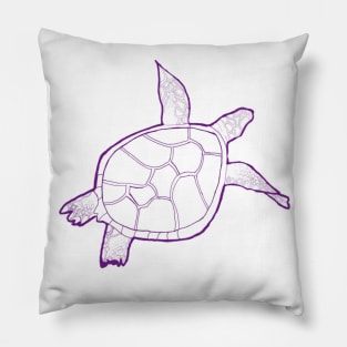 Dark purple swimming turtle Pillow