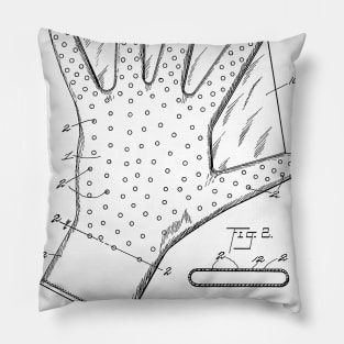 Swimming Glove Vintage Patent Hand Drawing Pillow