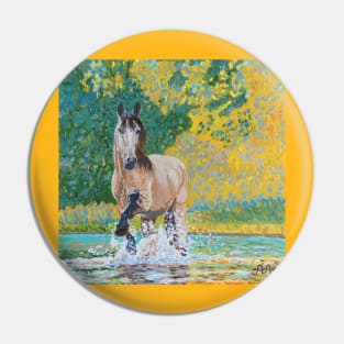 A horse splashing in water Pin