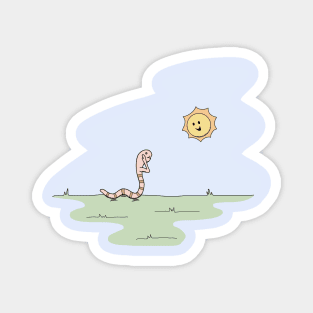 Worm Saluting the Sun (Black Books) Magnet