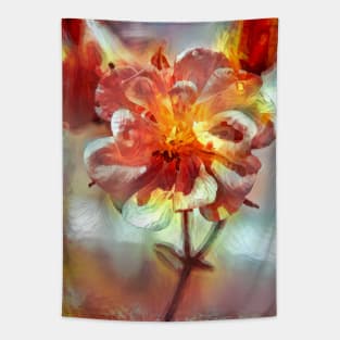 Fire Dream Columbine Flower Tapestry