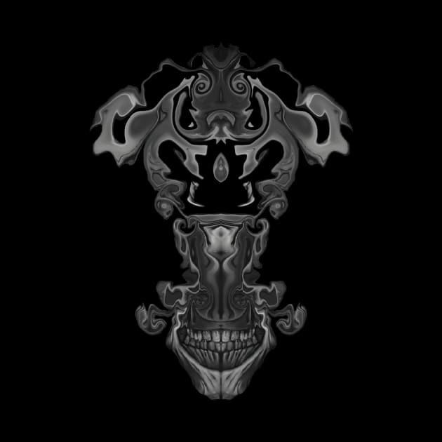 Long exploded skull design by KritwanBlue