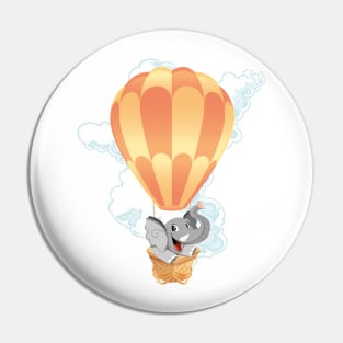 Cute little elephant in a balloon Pin