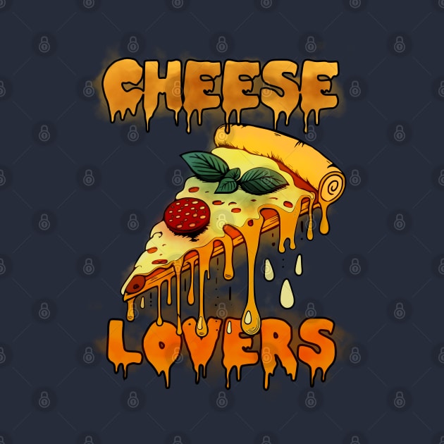 Text & Melting Cheese and Pizza Slice by coyoteink