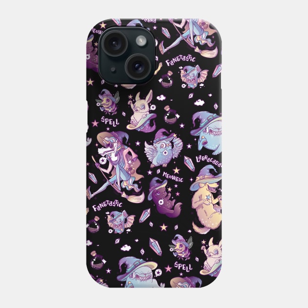 Magical animal puns cartoon style vector pattern Phone Case by SPIRIMAL