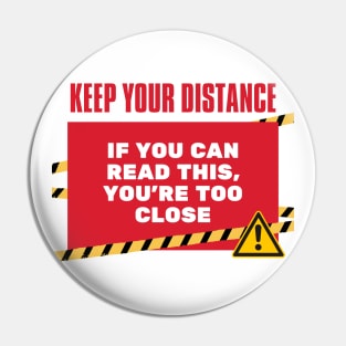 Funny Human Warning Label | Keep Your Distance | Humorous Sayings | Social Warnings Pin