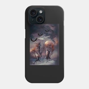 HALLOWEEN BATS ON COLD NIGHT Phone Case