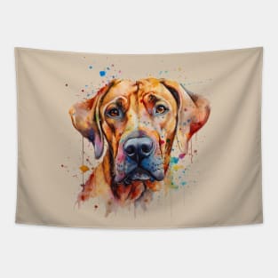 Rhodesian Ridgeback Bright Watercolor Painting Tapestry