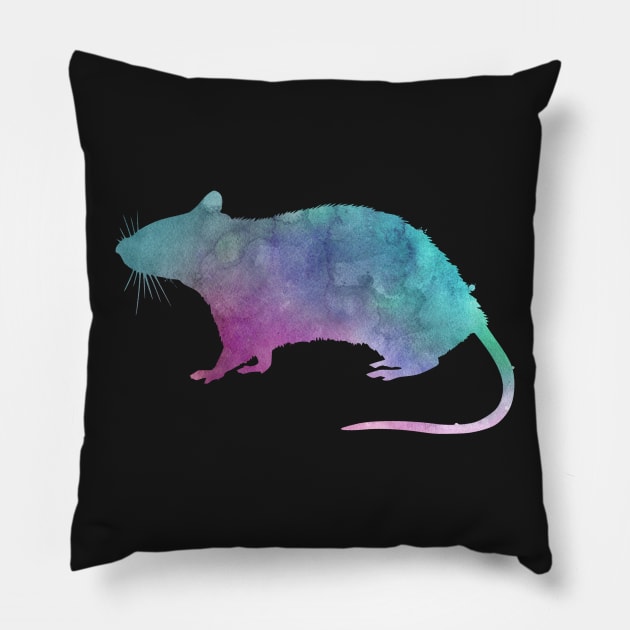 Adore Rats Watercolor Pillow by Psitta