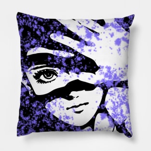 Punk Fashion Style Neon Purple Glowing Girl Pillow