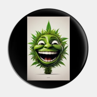 Weed Emoticon Pin