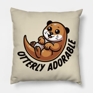 Cute Kawaii Otter Otterly Adorable Pillow