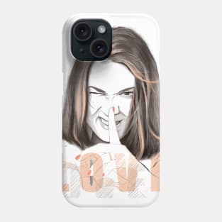 portrait of a girl the inscription love Phone Case