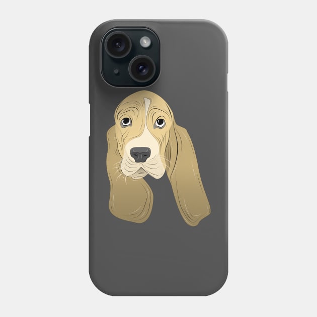 cute basset hound puppy face Phone Case by dwalikur