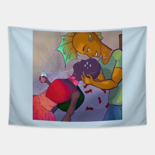 Creature Couple Character Portrait Tapestry