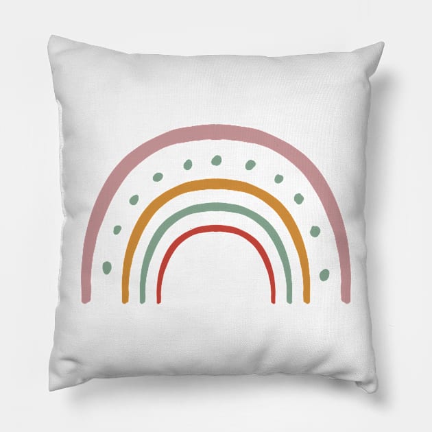 Rainbow Pattern Hand Drawing Pillow by me and dinosaur