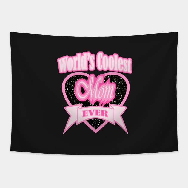 1980s rock n roll mother's day typography world's coolest mom Tapestry by Tina