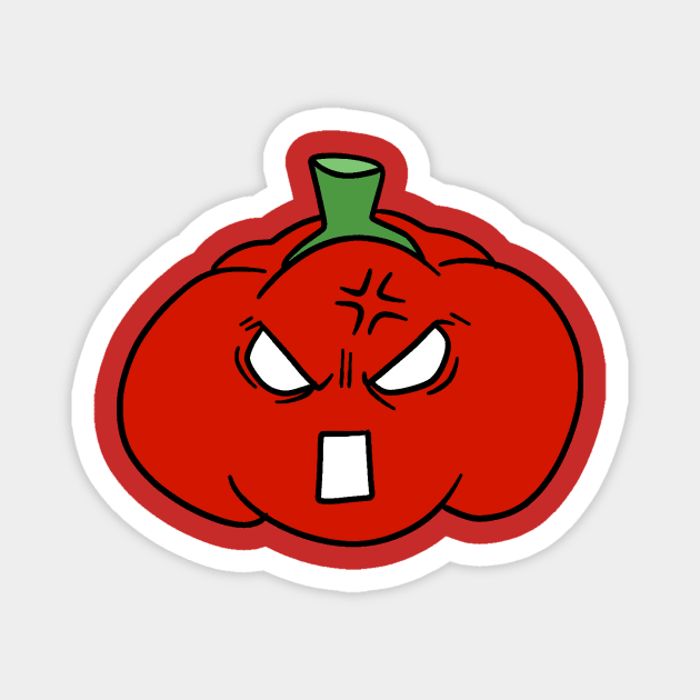 Angry Red Pepper Magnet by saradaboru