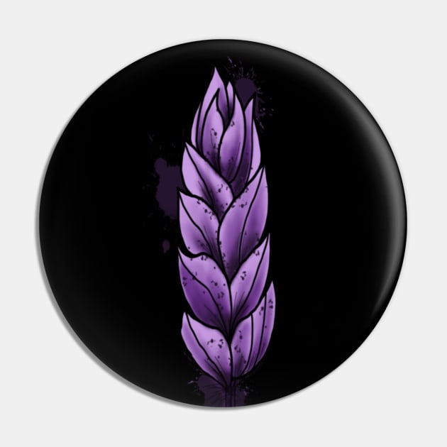 Purple Wheat Watercolor Art Pin by Print Art Station