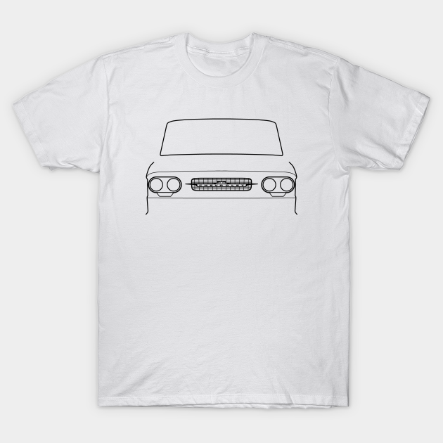 Classic 1960s Corvair Greenbrier van black outline graphic - Corvair - T-Shirt