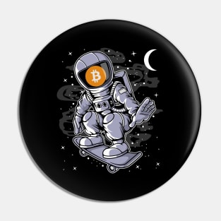 Astronaut Skate Bitcoin BTC Coin To The Moon Crypto Token Cryptocurrency Blockchain Wallet Birthday Gift For Men Women Kids Pin