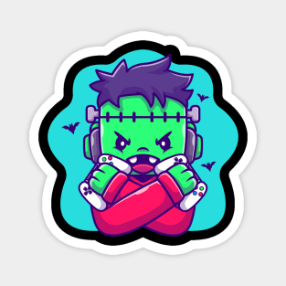 Cute Frankenstein Zombie Gaming Cartoon Magnet