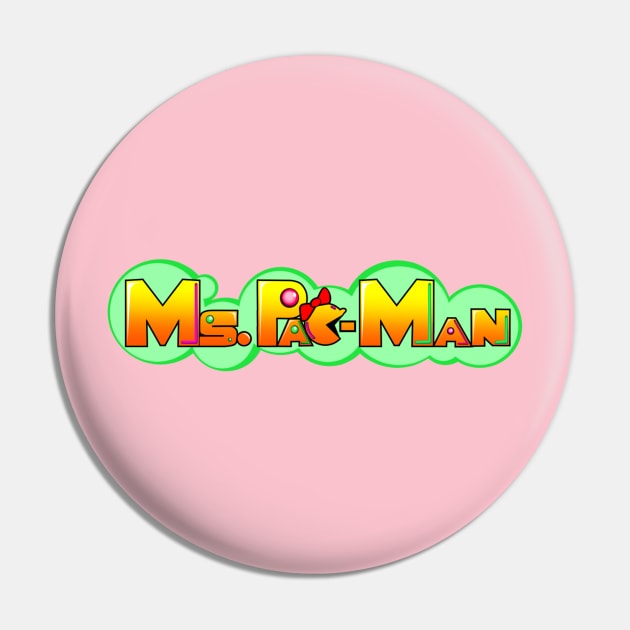 Modern Ms. Pac-Man Logo Pin by En.ReSourcer