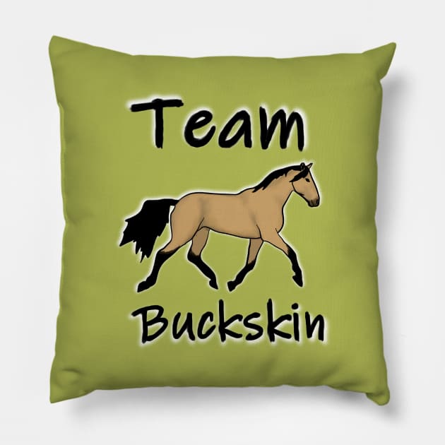 Team Buckskin horse Pillow by RedHeadAmazona